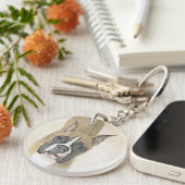 Boxer-schildering - Kute Original Dog Art Sleutelhanger (Voorkant Rechts)