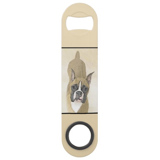 Boxer-schildering - Kute Original Dog Art Speed Flessenopener (Voorkant)