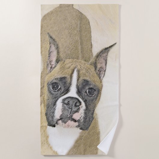 Boxer-schildering - Kute Original Dog Art Strandlaken (Voorkant)