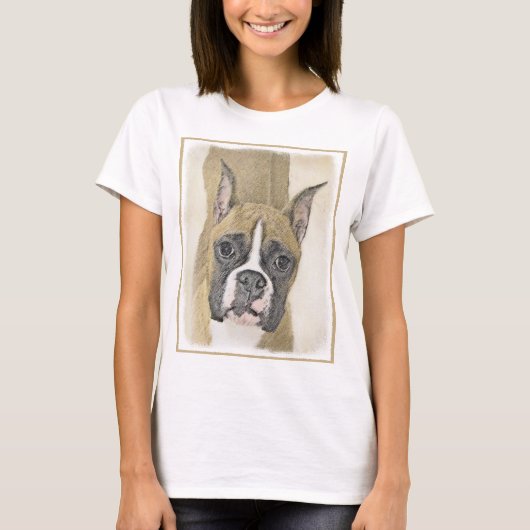 Boxer-schildering - Kute Original Dog Art T-shirt (Voorkant)