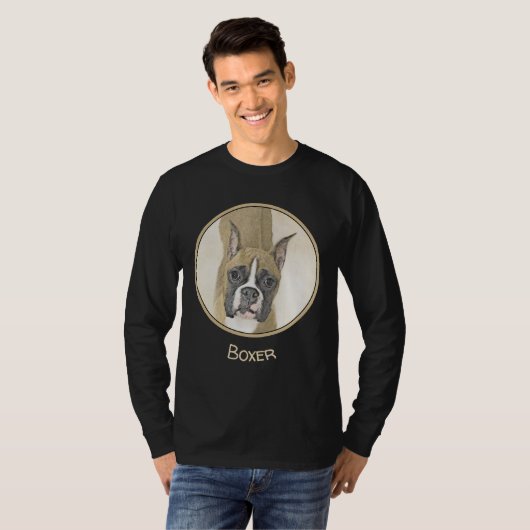 Boxer-schildering - Kute Original Dog Art T-shirt (Voorkant volledig)