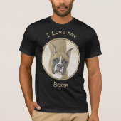 Boxer-schildering - Kute Original Dog Art T-shirt (Voorkant)