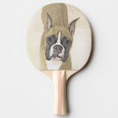 Boxer-schildering - Kute Original Dog Art Tafeltennisbatje (Achterkant)