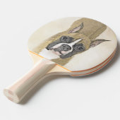 Boxer-schildering - Kute Original Dog Art Tafeltennisbatje (Voorkant Gekanteld)