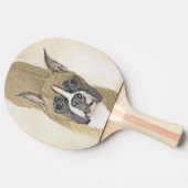 Boxer-schildering - Kute Original Dog Art Tafeltennisbatje (Zijkant)