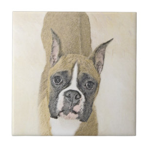 Boxer-schildering - Kute Original Dog Art Tegeltje