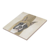 Boxer-schildering - Kute Original Dog Art Tegeltje (Zijkant)