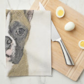 Boxer-schildering - Kute Original Dog Art Theedoek (Quarter Fold)