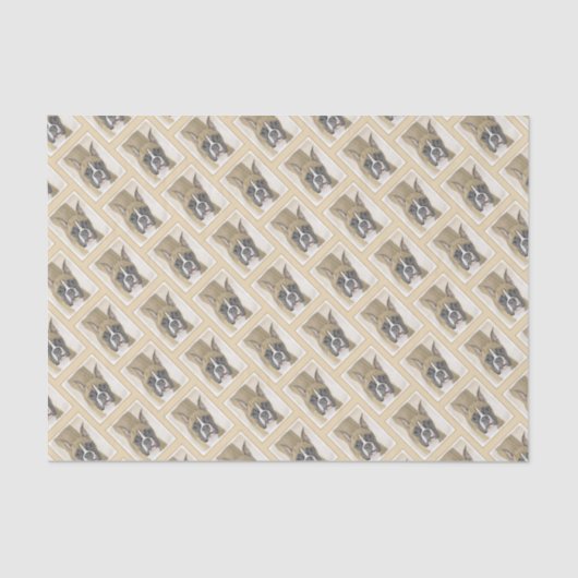 Boxer-schildering - Kute Original Dog Art Tissuepapier (Voorkant)