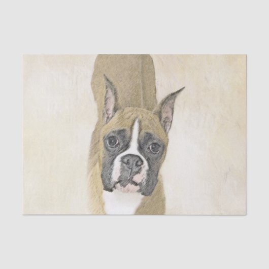 Boxer-schildering - Kute Original Dog Art Tissuepapier (Voorkant)