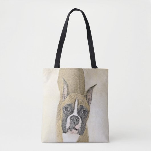 Boxer-schildering - Kute Original Dog Art Tote Bag (Voorkant)