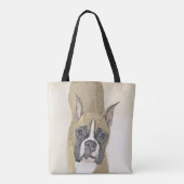 Boxer-schildering - Kute Original Dog Art Tote Bag (Achterkant)