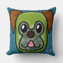 Boxer Sierkussen met handbeschilderde hond