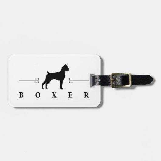 Boxer silhouette -2- bagagelabel (Voorkant horizontaal)