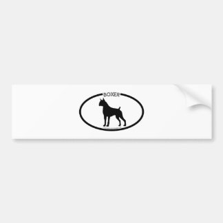 Boxer Silhouette Black Bumpersticker
