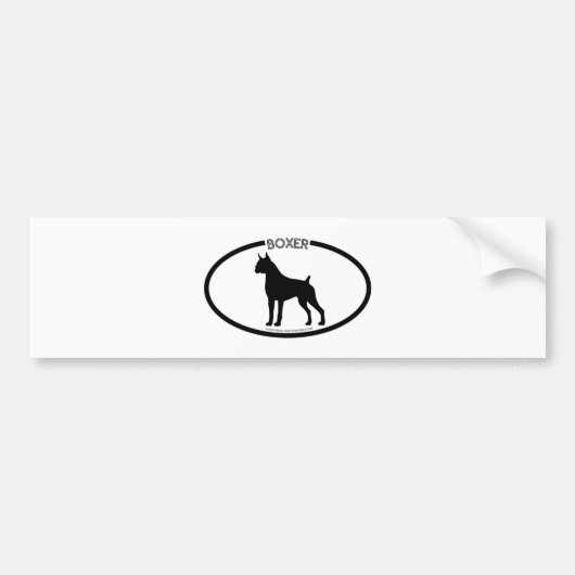 Boxer Silhouette Black Bumpersticker (Voorkant)