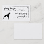 Boxer Silhouette Black en White Pet Visitekaartje (Voorkant / Achterkant)