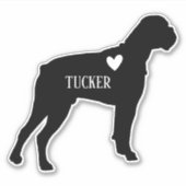 Boxer Silhouette Eigen Naam Sticker (Voorkant)