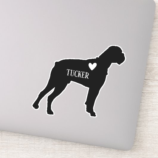 Boxer Silhouette Eigen Naam Sticker (Detail)