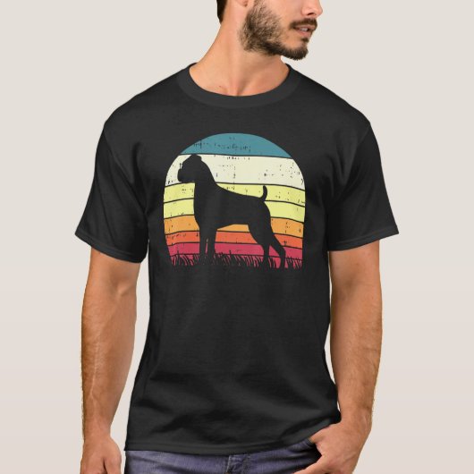Boxer Silhouette Sunset Animal Dog T-shirt (Voorkant)