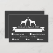 Boxer Silhouettes Wedding Reply RSVP (Voorkant / Achterkant)
