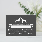 Boxer Silhouettes Wedding Reply RSVP Kaartje (Staand voorkant)