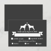 Boxer Silhouettes Wedding Reply RSVP Kaartje (Voorkant / Achterkant)