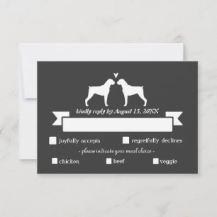 Boxer Silhouettes Wedding Reply RSVP Kaartje