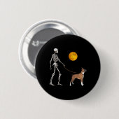 Boxer Skelet Hond Loop Halloween Kostuum Ronde Button 5,7 Cm (Voorkant /achterkant)