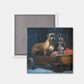 Boxer Sneeuw Slede Kerst Decoratie Magneet (Voorkant / Achterkant)