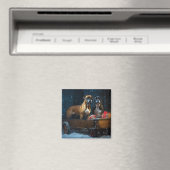 Boxer Sneeuw Slede Kerst Decoratie Magneet (Insitu (Vaatwasser))