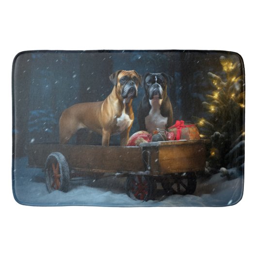 Boxer Sneeuwslee Kerstmisdecor Badmat (Voorkant)