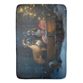 Boxer Sneeuwslee Kerstmisdecor Badmat (Voorkant Verticaal)