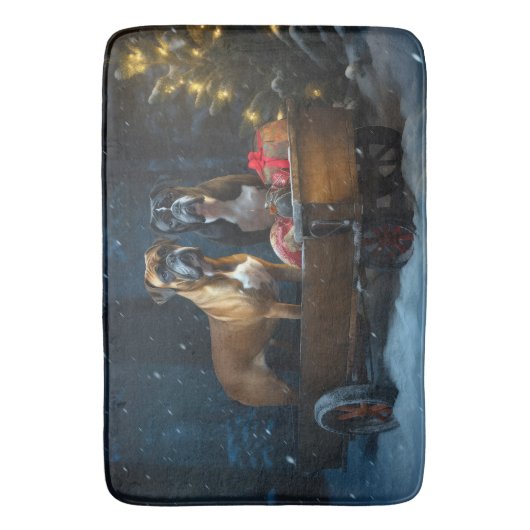 Boxer Sneeuwslee Kerstmisdecor Badmat (Voorkant Verticaal)