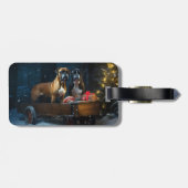 Boxer Sneeuwslee Kerstmisdecor Bagagelabel (Achterkant horizontaal)