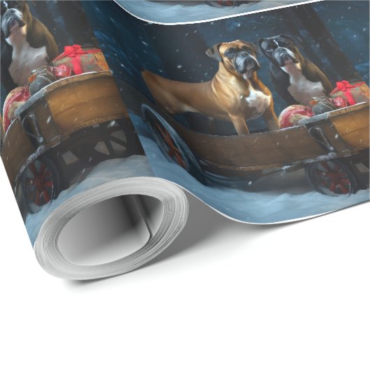 Boxer Sneeuwslee Kerstmisdecor Cadeaupapier (Rol Hoek)