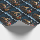 Boxer Sneeuwslee Kerstmisdecor Cadeaupapier (Hoek)