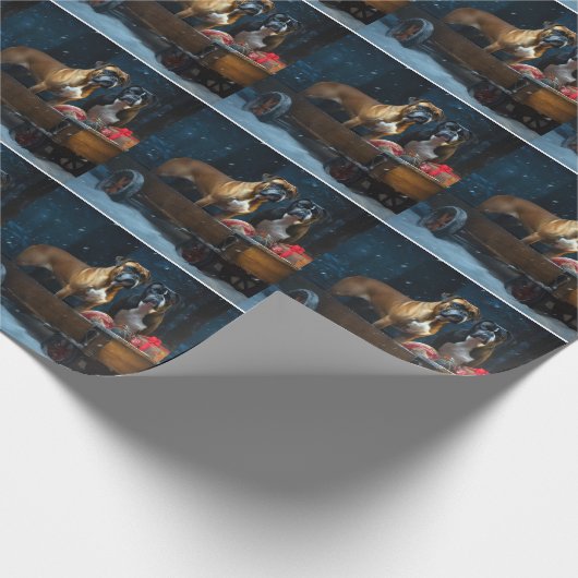 Boxer Sneeuwslee Kerstmisdecor Cadeaupapier (Hoek)