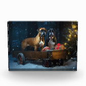 Boxer Sneeuwslee Kerstmisdecor Fotoblokken (Voorkant)
