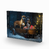 Boxer Sneeuwslee Kerstmisdecor Fotoblokken (Rechts)