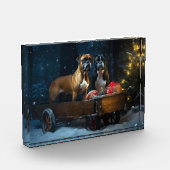 Boxer Sneeuwslee Kerstmisdecor Fotoblokken (Links)
