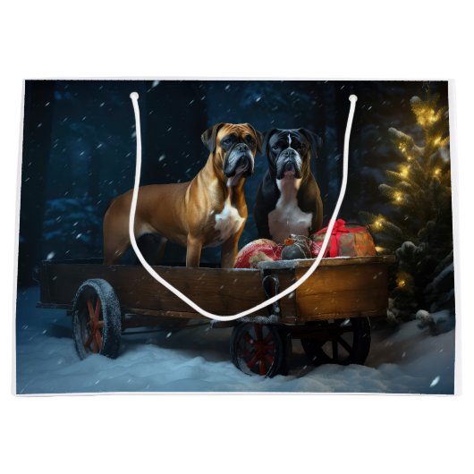 Boxer Sneeuwslee Kerstmisdecor Groot Cadeauzakje (Voorkant)