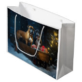 Boxer Sneeuwslee Kerstmisdecor Groot Cadeauzakje (Voorkant Gekanteld)