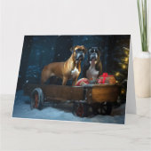 Boxer Sneeuwslee Kerstmisdecor Kaart (Voorkant)