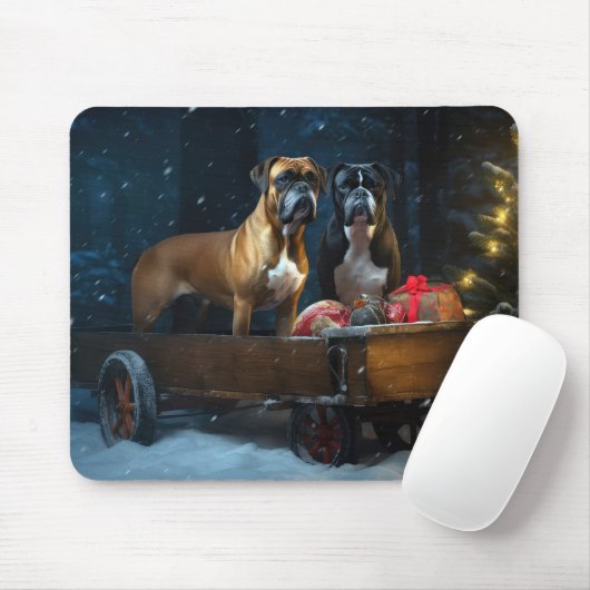 Boxer Sneeuwslee Kerstmisdecor Muismat (Met muis)