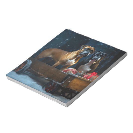 Boxer Sneeuwslee Kerstmisdecor Notitieblok (Linkerzijde)