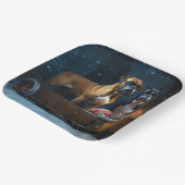 Boxer Sneeuwslee Kerstmisdecor Papieren Bordje (Gebogen)