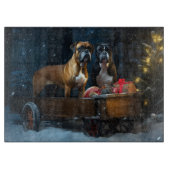 Boxer Sneeuwslee Kerstmisdecor Snijplank (Voorkant)