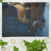 Boxer Sneeuwslee Kerstmisdecor Theedoek (Gevouwen)