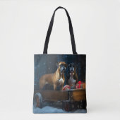 Boxer Sneeuwslee Kerstmisdecor Tote Bag (Voorkant)